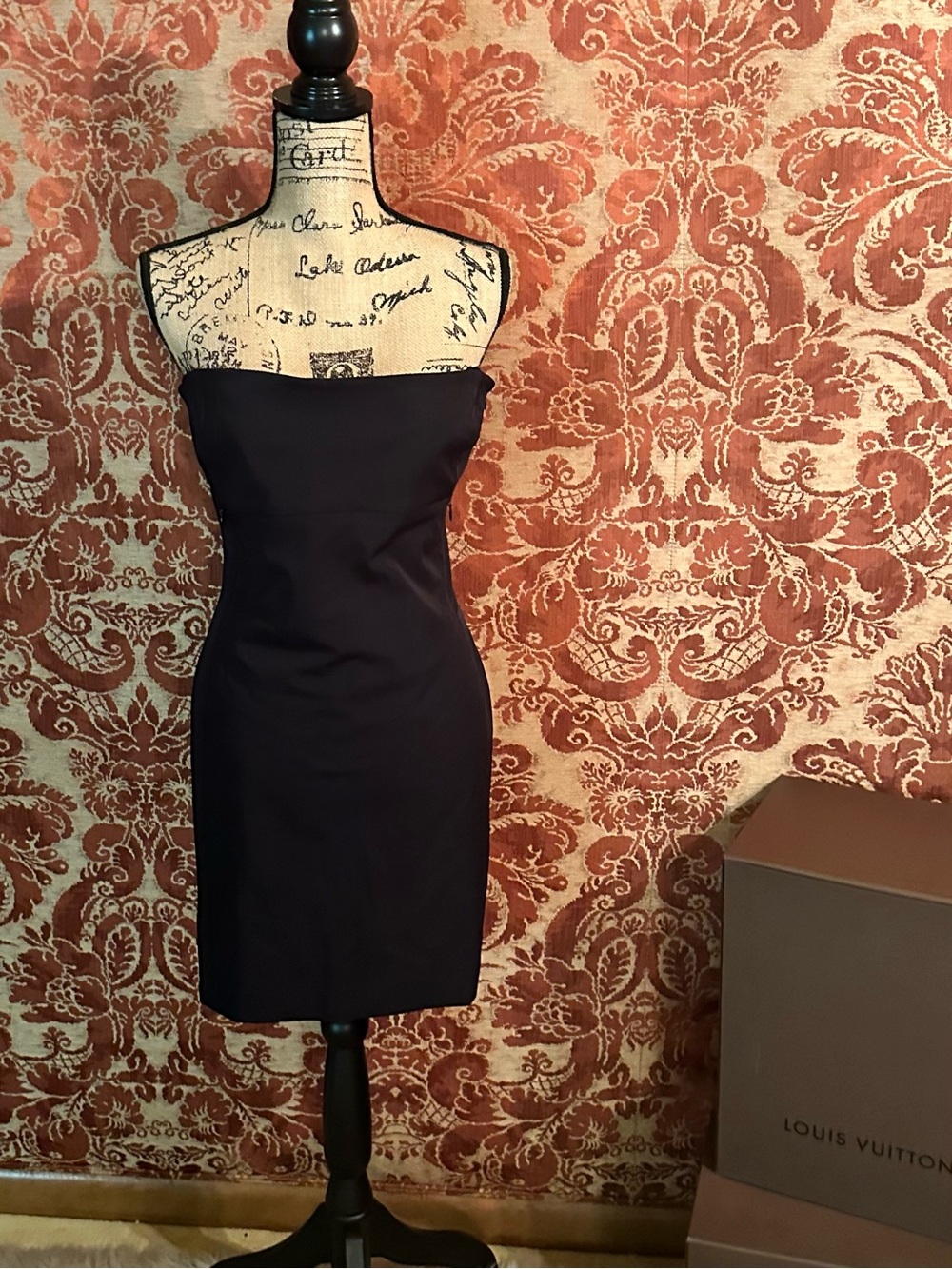 Ralph Lauren Black Strapless Sheath Dress, Vintage